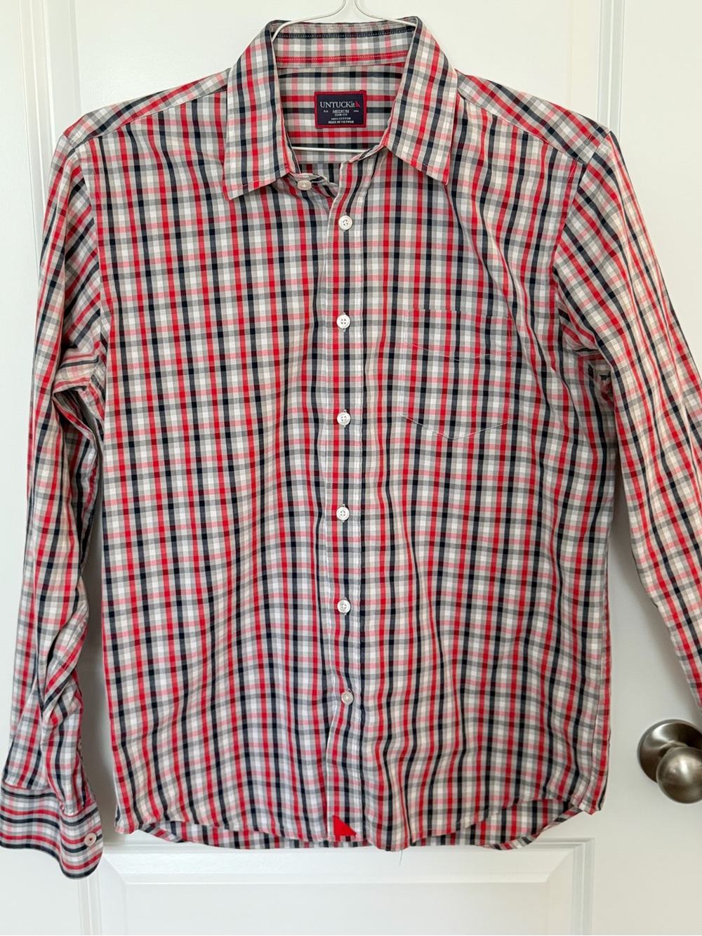 UNTUCKit | Men's Red Plaid slim Fit Button-Down Shirt